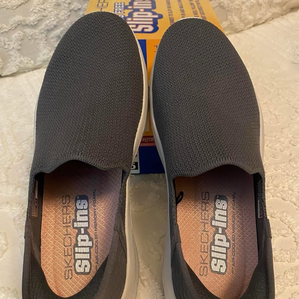 Skechers Women's Slip-Ins Charcoal Gray Shoes